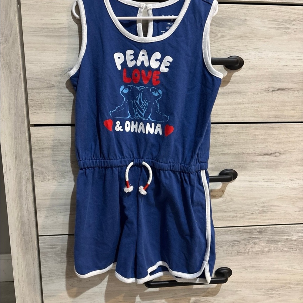 Cat & Jack Blue Peace Love & Ohana Romper